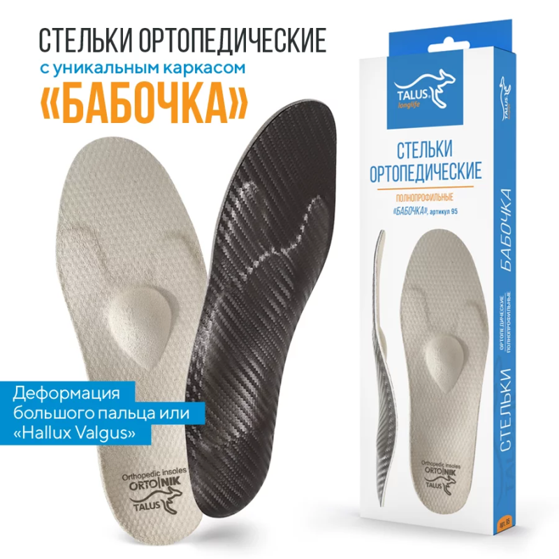 БАБОЧКА при Халюс вальгус – стельки ортопедические. Косточка на большом пальце, натоптыши, мозоли, плоскостопие